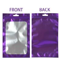 Sac d'emballage refermable en Mylar avec fenêtre avant, pochette anti-odeur pour brillant à lèvres, cils, échantillon, nourriture, bijoux électroniques, 100 paquets