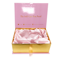 Perruque en carton rose de luxe, cadeau, Extension de cheveux, Kit d'installation de Satin magnétique, Rectangle, perruque de peau luxueuse, boîtes en papier