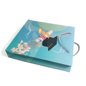 ถุงกระดาษแข็งสีขาวพิมพ์ลายที่กำหนดเองบรรจุภัณฑ์ถุงกระดาษที่มีหูจับ - Product Image 2