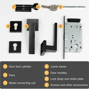 Nhà Máy Outlet Hợp kim kẽm <span class=keywords><strong>PVD</strong></span> vàng thiết kế đoạn cửa xử lý xử lý Cửa Khóa thiết lập cho căn hộ trong nhà - Product Image 6