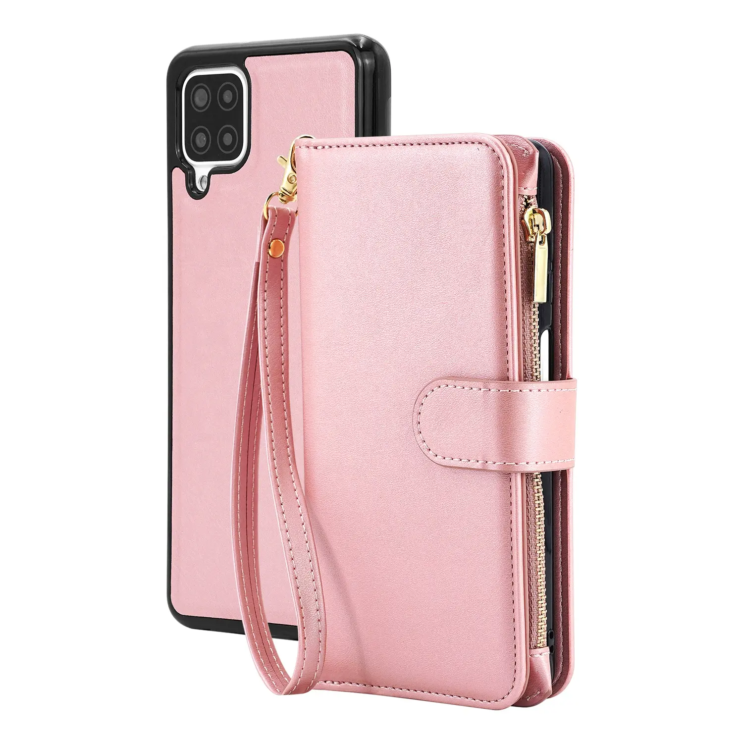 Luxury Zip Wallet PU leather phone case Flip Book style Magnetic Detachable TPU case For IPHONE SAMSUNG HUAWEI LG MOTO XIAOMI