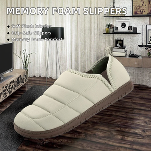 Pantuflas Personalizadas con Punta Redonda, Fabricación al por Mayor, Pantuflas de Interior con Espuma Viscoelástica, Pantuflas Bordadas de Fábrica - Product Image 2