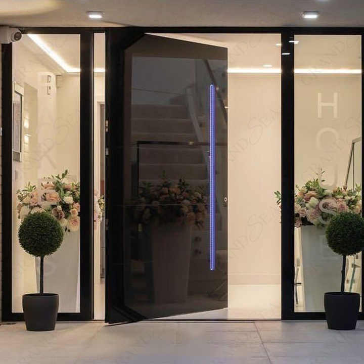 Modern Design Pivot Door Interior Entry Room Doors Simple Beauty Glass Door Revolving