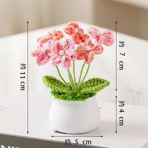 Flores Artificiales de Ganchillo Hechas a Mano en Maceta, Regalo para el Día del Niño 2025, Venta al Por Mayor - Product Image 5