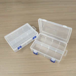 Transparent Plastic Storage <b>Box</b> With Compartments For Jewelry Stationery Tools Hardware Parts 20x13x4.6cm Rectangle Shape - Product Image 1
