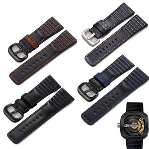 Correa de reloj de pulsera de repuesto, correa de cuero ondulado, hebilla de cinturón, accesorios Sieben Freitags para Seven Friday P3B /01 S2/ <span class=keywords><strong>P1</strong></span> P2 28MM - Product Image 1
