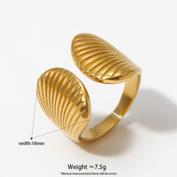Bague ajustable ouverte personnalisable Clioro, fabrication directe usine, style moderne minimaliste, en acier inoxydable, étanche, plaqué or, ZIRCON