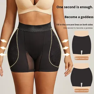 Venta al por mayor Plump entrepierna aumento entrepierna tonificación malla de encaje Leggings Control de barriga cintura alta vientre succión Butt Lift Pants - Product Image 3