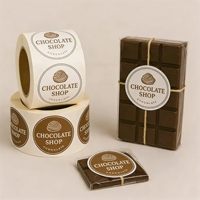 Impression d'étiquettes rectangulaires personnalisées en vinyle brillant imperméable, autocollants personnalisés pour chocolat, pour l'étiquetage des emballages