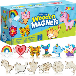 Kit de Pintura Magnética de Madera DIY, Suministros de Arte y Manualidades de Madera para Fiestas, Juguete Educativo de Artes y Manualidades de Madera - Product Image 5