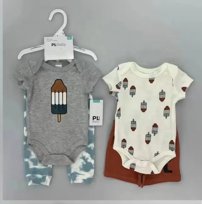 Schattige Baby Kleding Set Groothandel Lente/Zomer Casual Comfort Katoen Pasgeboren Baby Kleding 4 Jumpsuits Voor Baby 'S