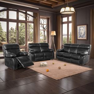 Sillón Reclinable de Cuero Ergonómico Moderno de Alta Calidad, Motorizado, con Marco de Madera Extensible y Función de Masaje para Sala de Estar - Product Image 1