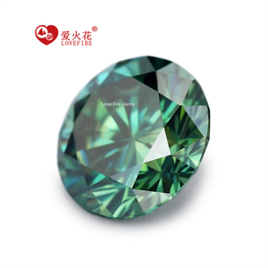 Pietre di Moissanite Sintetica Certificata GRA, Tutte le Misure, Taglio Brillante Rotondo, Verde Scuro - Product Image 4