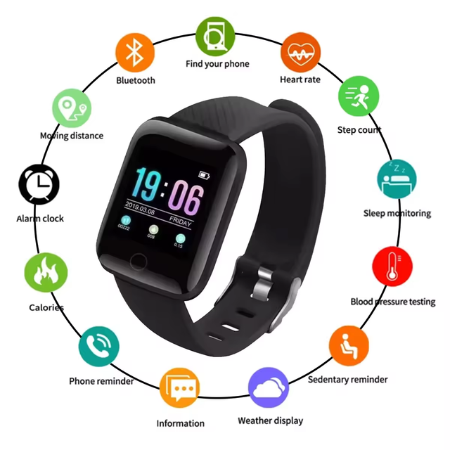 116 Smart Watch Most Popular Smart Bracelet Blood Pressure Fitness Smartwatch Pedometer Sports Pressure Measurement Touch Screen