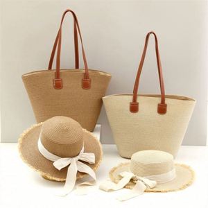 New Straw <b>Hat</b> <b>Bag</b> Set Women's Shoulder <b>Bag</b> Knitting Beach <b>Hat</b> <b>Bag</b> for Women - Product Image 1