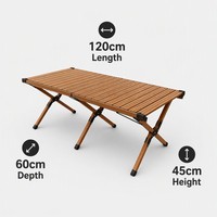 Table de camping extérieure de grande taille en aluminium avec plateau double face, design moderne, pliage rapide et coins renforcés