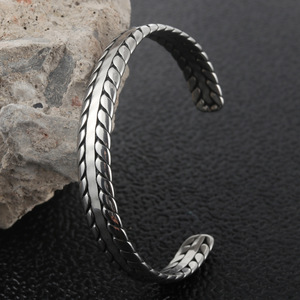 yunnique Tibetan Silver Open Cuff <b>Bracelet</b> Twisted <b>Rope</b> Design For Men And Women Fashion Jewelry Gift 280717 - Product Image 4