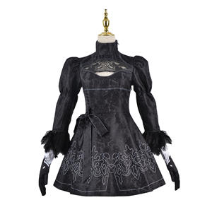 <span class=keywords><strong>Cosplay</strong></span> NieR YoRHa No.2 tipo B juego traje Anime Halloween mujer disfraz Sexy vestido negro - Product Image 3