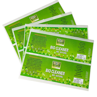 Etiquetas de Vinilo Impermeables Personalizadas para Botellas de Bio Limpiador, Pegatinas Autoadhesivas Duraderas para Empaques de Productos de Limpieza del Hogar