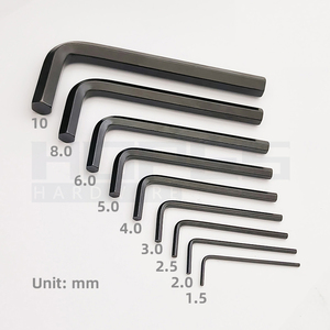 Black L Type Allen Hex Key Wrench Metric Size H0.7 0.9 1.3 1.5 2 2.5 3 4 5 6 7 8 9 10mm for Screw Driver Spanner <strong>Hand</strong> <strong>Tools</strong> - Product Image 2