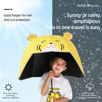 Nouveau parapluie automatique pour enfants, adorable, pour le soleil et la pluie, parapluie pliable pour enfants, parapluie de dessin animé avec logo