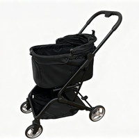 Poussette pliable automatique réglable et confortable en aluminium pour chien, chariot de transport personnalisé pour animaux de taille moyenne, chariot de voyage durable et lavable pour animaux de compagnie, pour l'extérieur