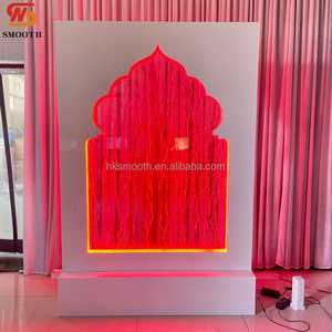SMOOTH 7ft LED RGB Flowing Water Arch Freestanding Wedding Welcome <b>Backdrop</b> Board Water Ripple Welcome Sign - Product Image 2