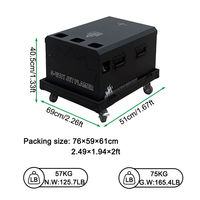 Igreslite 3000W Machine à flammes à cinq têtes, projecteur de feu de scène contrôlé DMX512, hauteur 8-10M pour spectacles en extérieur