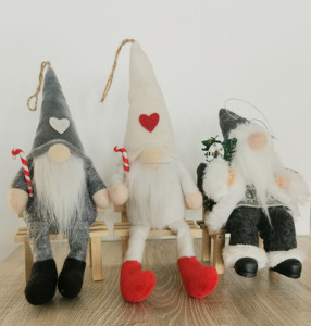 Décoration de Noël, petit gnome en peluche, style Nouvel An 2025, écologique, cadeaux tendance, fournitures de fête, décoration suspendue de lutin de Noël - Product Image 1