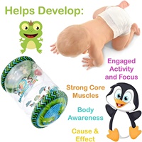 Rouleau gonflable en PVC pour bébé, jouet sensoriel pour enfants avec boule à hochet pour l'entraînement au temps sur le ventre des tout-petits