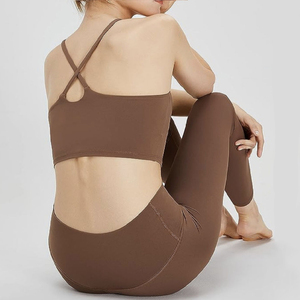 Verano Correa desnuda ropa interior Sexy mujer ropa Fitness deportes Top <span class=keywords><strong>espalda</strong></span> cruzada mujeres <span class=keywords><strong>espalda</strong></span> abierta Correa Yoga <span class=keywords><strong>sujetador</strong></span> - Product Image 3