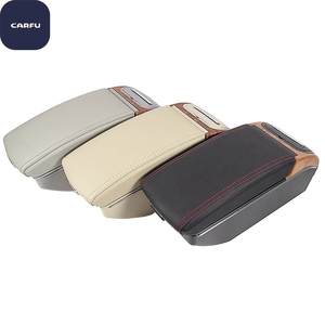กล่องเก็บของข้างเบาะรถยนต์อเนกประสงค์ CARFU สำหรับคอนโซลกลาง วัสดุไม้ PVC หนัง ติดตั้งง่าย - Product Image 5