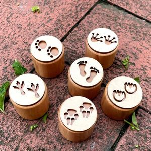 Sellos de arcilla portátiles de cerámica de madera con diseño de pata de animal para manualidades DIY - Product Image 2