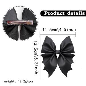 Accesorios para el Cabello de Niños de Acetato Negro para Halloween, Divertido Pasador de Pelo con Forma de Murciélago Brillante, Kimmy - Product Image 3