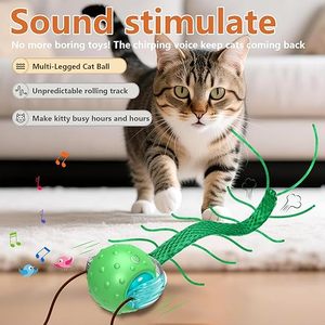 Jouets interactifs pour chats ennuyés avec mouvement de centipède qui gazouille, réveil, super moteur, balle pour chat sur <span class=keywords><strong>tapis</strong></span> - Product Image 2