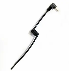 Schwarz 5521 DC-Stromkabel mit gebogenem Kopf 2-adriger Feder stecker adapter Kupferleiter-Lade adapter kabel Spiral kabel Draht