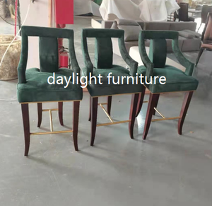 <span class=keywords><strong>Tabouret</strong></span> de bar moderne en <span class=keywords><strong>velours</strong></span> <span class=keywords><strong>vert</strong></span> avec dossier, Home Center - Product Image 6