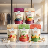 Sacs en papier kraft compostables et biodégradables avec fermeture éclair, pochettes verticales pour aliments pour bébés, chips, pizzas, lait, aliments pour animaux, emballages de sucre