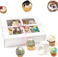 Nouvelle Boîte à Gâteaux Tasse Logo Personnalisé Taille Papier Pliant Fête de Mariage Emballage de Gâteau Transparent Boîtes à Cupcakes Boîte à Gâteau avec Fenêtre
