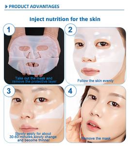 Kore biyokollajen yüz maskesi Vegan hidrolize Bio kollajen levha C vitamini ile gecede maske biyoselüloz kollajen absorbe - Product Image 5