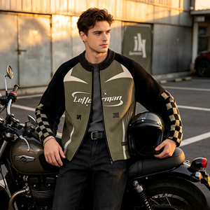 Pull tricoté zippé personnalisé pour homme, style motard, lourd, vente en gros, haute qualité, streetwear tendance - Product Image 4