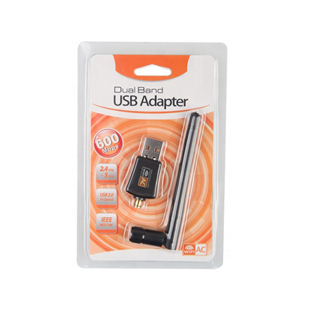 Driver Free External Mini 2-In-1 Wifi For Adapter Ac600 Dual Band 2.4G/5G Wireless Dongle Soft Ap Usb Adapter For Desktop Laptop