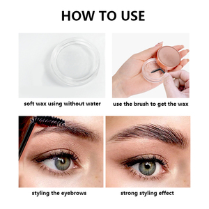 Savon coiffant pour sourcils à la pommade de marque privée avec brosse pour femmes Gel de cire de maquillage naturel clair et durable pour les sourcils professionnel - Product Image 2