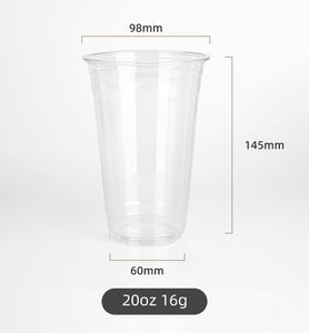 Wholesale PET Cold <b>Drinking</b> <b>Plastic</b> <b>Cup</b> 98mm 12oz 14oz 16oz 18oz 20oz 24oz clear Disposable <b>Cups</b> with Lids and Straws - Product Image 4