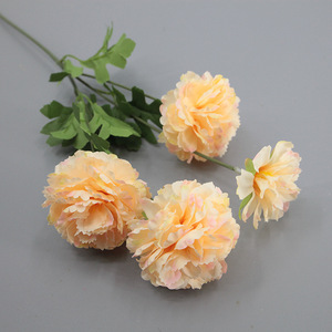 Double Dragon Snow Peony White Silk <b>Hydrangea</b> Decorative Wedding Wall <b>Artificial</b> <b>Flowers</b> Double Dragon Snow Peony White 4 Head - Product Image 3