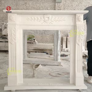 เตาผิงหินอ่อนหินธรรมชาติที่ทันสมัยเตาผิงหินอ่อนล้อมรอบตกแต่งเตาผิงอิสระขัด - Product Image 5