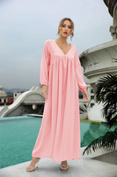 Nouveau automne vêtements pour femmes dames à volants lâche décontracté plage Style col en V solide robe