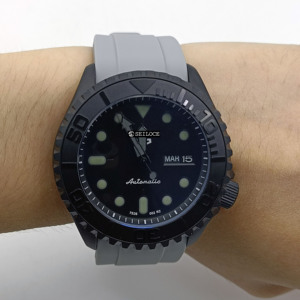 Reloj Mecánico de Buceo SEILOCE con Correa de Goma Resistente al Agua 5 Bar, Reloj de Buceo Automático para Hombre - Product Image 6