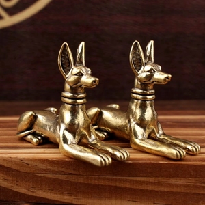 Estatua de <span class=keywords><strong>Perro</strong></span> Faraón Egipcio de Latón Vintage, Pieza de Arte Decorativa Exquisita para el Hogar, Oficina, Ideal para Estanterías - Product Image 2