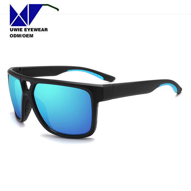 UWIE Size 60-14-139 PC Polarized Full Rim Sports Sunglasses UV400 Lens Blue Big Size Cycling Hiking Travel 50% Bulk Order Model